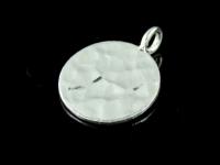 3KH-058 Thai karen hill tribe handmade silver 2 hammered round disc charm (double face)