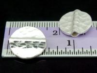 KV-043 Thai karen hill tribe handmade silver 4 hammered flat round disc bead