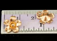 KZ-244 thai karen hill tribe handmade silver 4 rose gold vermeil small wild flower charm