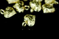 KG-620 Thai karen hill tribe silver 6 gold vermeil fancy heart charm