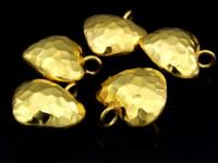 KG-399 24K gold vermeil Karen hill tribe handmade silver 2 hammered puffed heart shape charm