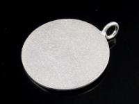 7KH-062 Thai karen hill tribe handmade silver 1 Sandblasted round disc charm 