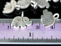 KA-094 thai karen hill tribe silver 4 elephant diecut charm