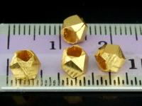 KG-509 24K gold vermeil thai karen hill tribe handmade silver 10 small facet bead