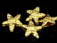 KG-036 24K gold vermeil Karen hill tribe handmade silver 2 small starfish beads