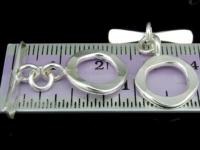 KR-035 Thai karen hill tribe handmade silver 2 hammered round toggle