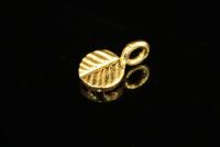KG-084 thai karen hill tribe handmade silver 8 gold vermeil small leaf charm