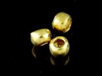 KG-067 24K gold vermeil 10 thai karen hill tribes handmade silver small plain spacer bead