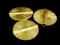 KG-204 24K gold vermeil Karen hill tribe handmade silver 1 scratch round disc bead 