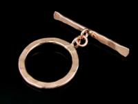 KZ-091 24K rose gold vermeil thai karen hill tribe handmade silver 1 hammered round toggle