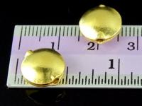 KG-063 24K gold vermeil 2 thai karen hill tribes handmade silver small plain puffy bead