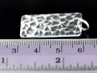 3KH-083 Thai karen hill tribe handemade silver white 1 rectangle charm