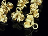 KG-314 Thai karen hill tribe silver 2 gold vermeil fancy flower charm