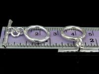 KR-036 Thai karen hill tribe handmade silver 2 hammered round hoop toggle