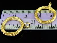 KG-145 24K gold vermeil 2 thai karen hill tribes handmade silver twist wire round charm