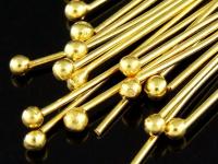 KG-120 24K gold vermeil 20 thai karen hill tribes handmade silver round ball headpin