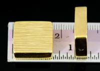 KG-563 Thai karen hill tribe silver 1 gold vermeil line hammered scratch cylinder square shaped bead