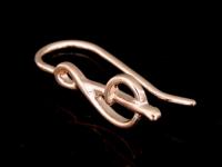 KZ-211 Thai karen hill tribes handmade 24K rose gold vermeil over silver pair G clef earring hook 