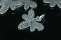 5KH-032 Thai karen hill tribe silver 2 leaf of dragonfly shape charm