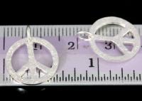 7KH-100 Thai karen hill silver 2 rough stone texture peace sign charm