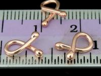 KZ-118 24K rose gold vermeil thai karen hill tribe handmade silver 10 dot end bend bar bead 