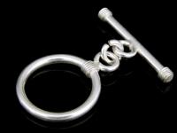 KR-041 Thai karen hill tribe handmade silver 2 plain round toggle