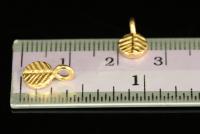 KG-084 thai karen hill tribe handmade silver 8 gold vermeil small leaf charm