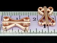 KZ-052 24K rose gold vermeil thai karen hill tribe handmade silver 2 fancy tube bead