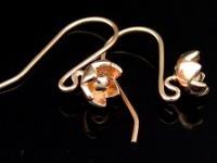 KZ-193 Thai karen hill tribes handmade 24K rose gold vermeil over silver pair wild flower earring 