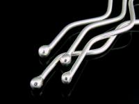 2KH-002 Thai karen hill tribe handmade silver 4 wavy bar charm