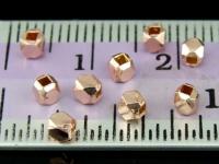 KZ-030 24K rose gold vermeil thai karen hill tribe handmade silver 50 small facet bead