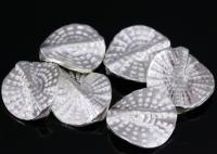 KV-059 Thai karen hill tribe silver 2 hammered round disc bead