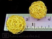 KG-027 24K gold vermeil 1 thai karen hill tribes handmade silver wire ball bead 