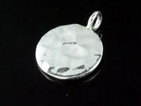 3KH-098 Thai karen hill tribe handmade silver 3 two side hammered disc charm