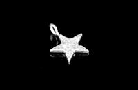 3KH-009 thai karen hill tribe handmade silver 4 die cut star shape charm 12.0 mm
