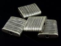 KI-051 Thai karen hill tribes handmade silver 2 scratch rectangular bead  