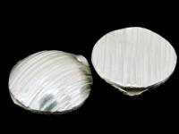 KF-011 Thai karen hill tribe handmade silver 2 scratch half puffed bead