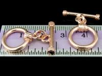 KZ-053 24K rose gold vermeil thai karen hill tribe handmade silver 1 plain round toggle