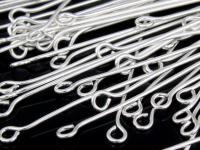 KA-092 Thai karen hill tribe handmade silver 10 eyepin 24 gauge