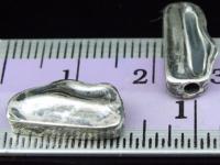 8KH-076 Thai karen hill silver 2 Black&white rough nugget shape bead
