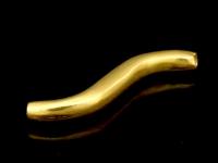 KG-508 24K  Gold vermeil thai karen hill tribe handmade silver 2 plain curve tube bead