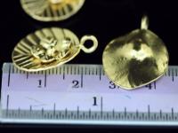 KG-491 Thai karen hill tribe silver 2 gold vermeil leaf and flower charm