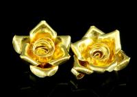 KG-556 Thai karen hill tribes handmade silver 1 gold vermeil medium wild rose charm