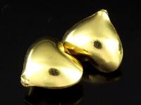 KG-064 24K gold vermeil 2 thai karen hill tribes handmade silver plain heart shape bead