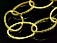 KG-321 24K gold vermeil Karen hill tribe handmade silver square wire oval link chain 24 inch 