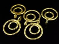 KG-146 24K gold vermeil 4 thai karen hill tribes handmade silver plain round double ring charm