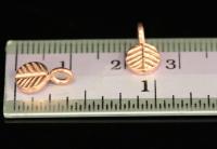 KZ-081 thai karen hill tribe handmade silver 8 rose gold vermeil small leaf charm