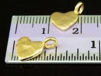 KG-176 24K gold vermeil 4 thai karen hill tribes handmade silver hammered heart shape charm 