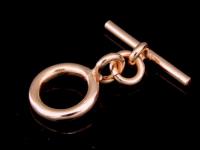 KZ-128 24K rose gold vermeil thai karen hill tribe handmade silver 2 plain round bar small toggle 