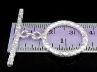 KR-046 Thai karen hill tribe handmade silver 1 nick round toggle